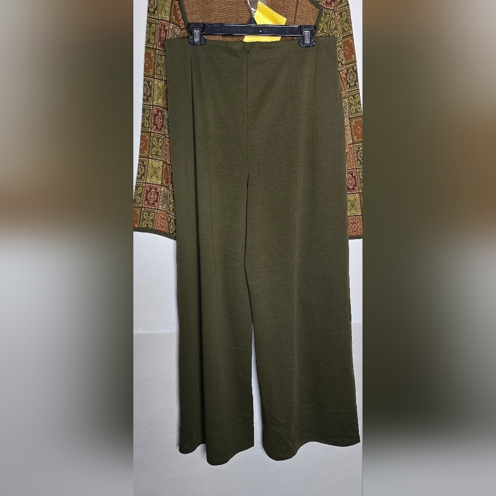 Brand New with Tags Nina Leonard Olive Green Pants Set Size XL - Picture 6 of 13
